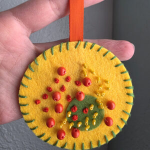 Felt Bead Embroidery Ornament #1
