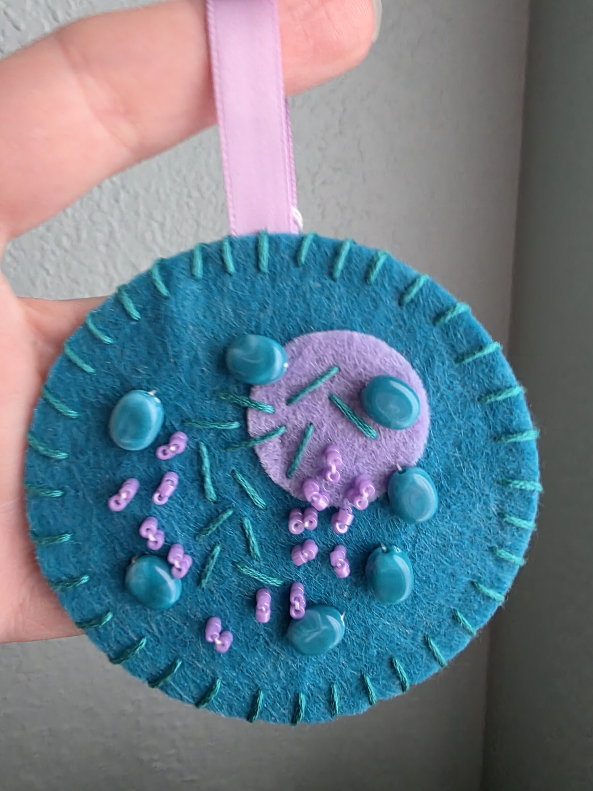 Felt Bead Embroidery Ornament #10
