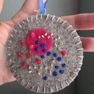 Felt Bead Embroidery Ornament #11