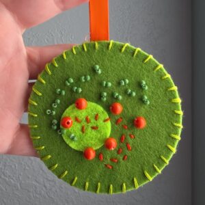 Felt Bead Embroidery Ornament #18