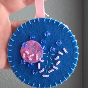 Felt Bead Embroidery Ornament #19