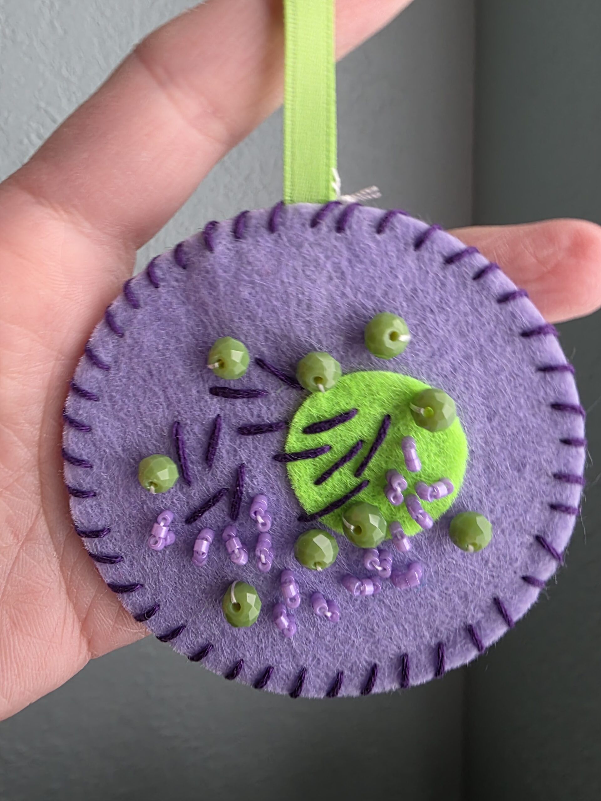 Felt Bead Embroidery Ornament #2