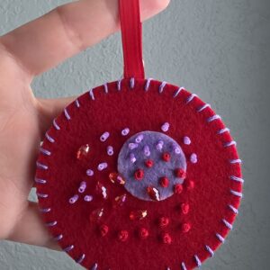 Felt Bead Embroidery Ornament #20