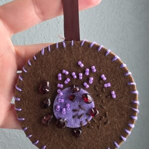 Felt Bead Embroidery Ornament #21