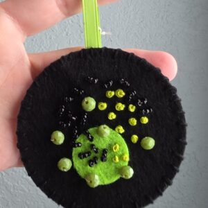 Felt Bead Embroidery Ornament #22