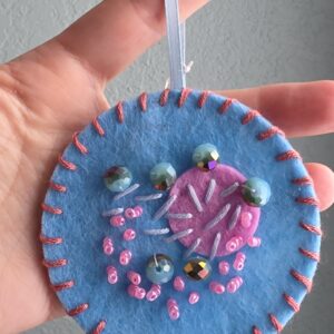 Felt Bead Embroidery Ornament #24