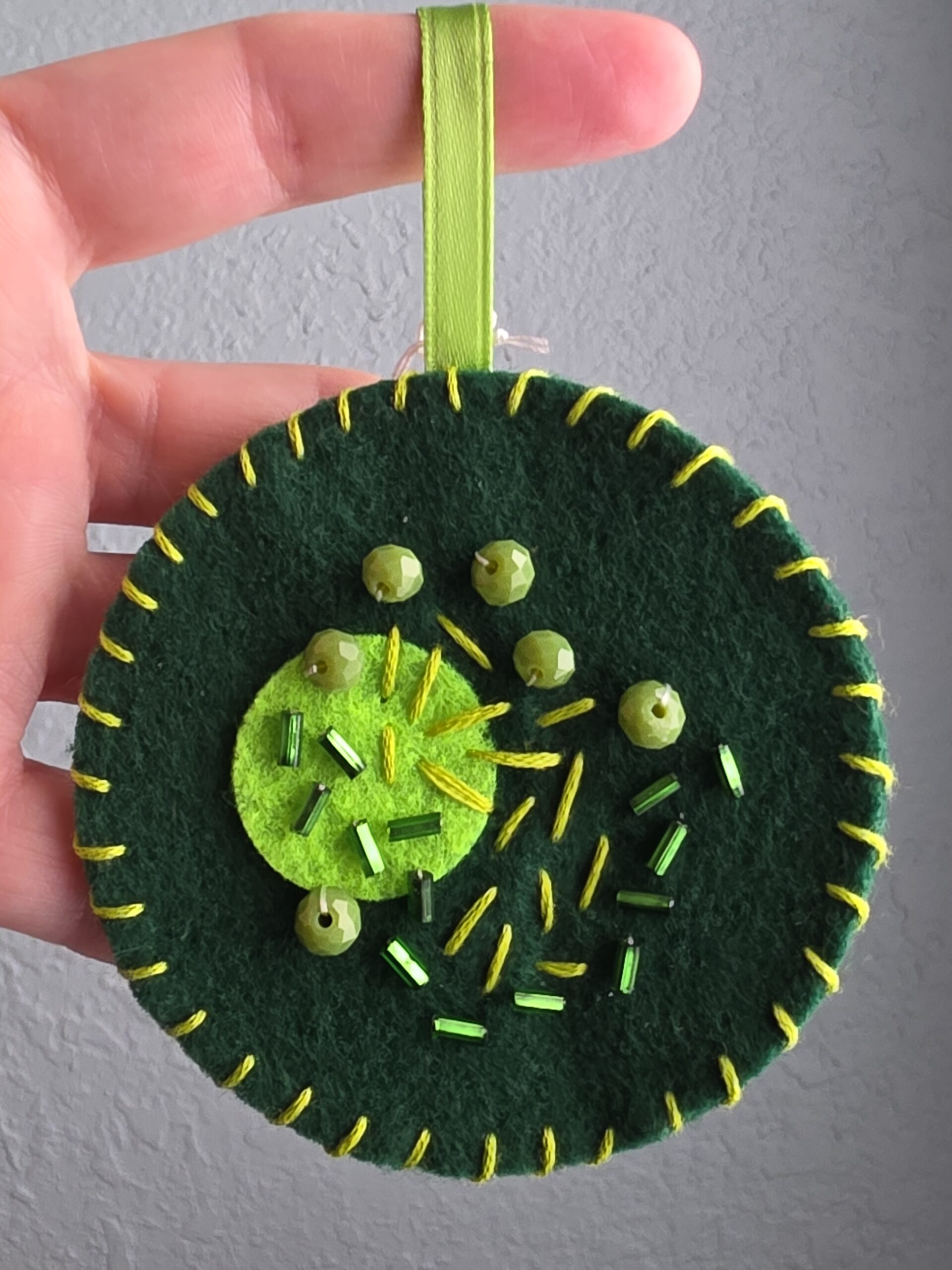 Felt Bead Embroidery Ornament #25