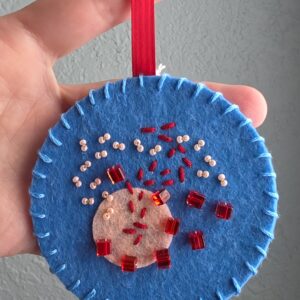Felt Bead Embroidery Ornament #26