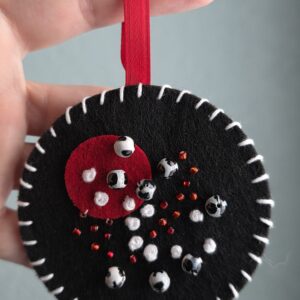 Felt Bead Embroidery Ornament #28