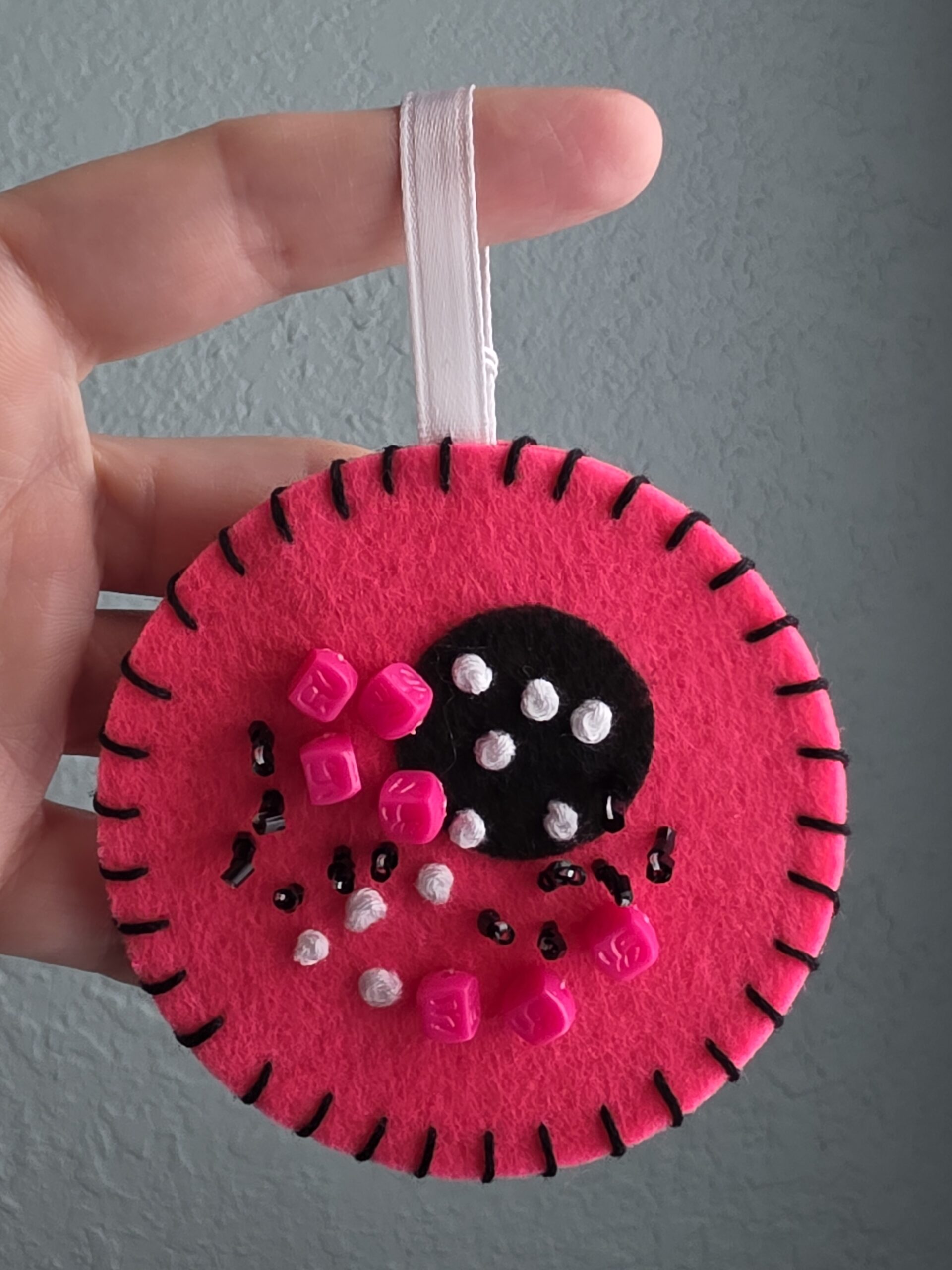 Felt Bead Embroidery Ornament #29