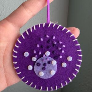 Felt Bead Embroidery Ornament #4