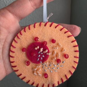 Felt Bead Embroidery Ornament #5