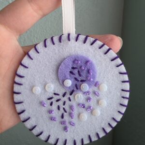 Felt Bead Embroidery Ornament #8