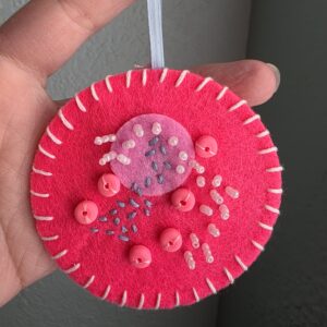 Felt Bead Embroidery Ornament #9