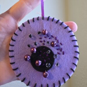 Felt Bead Embroidery Ornament #30
