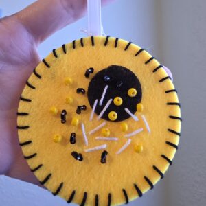 Felt Bead Embroidery Ornament #31