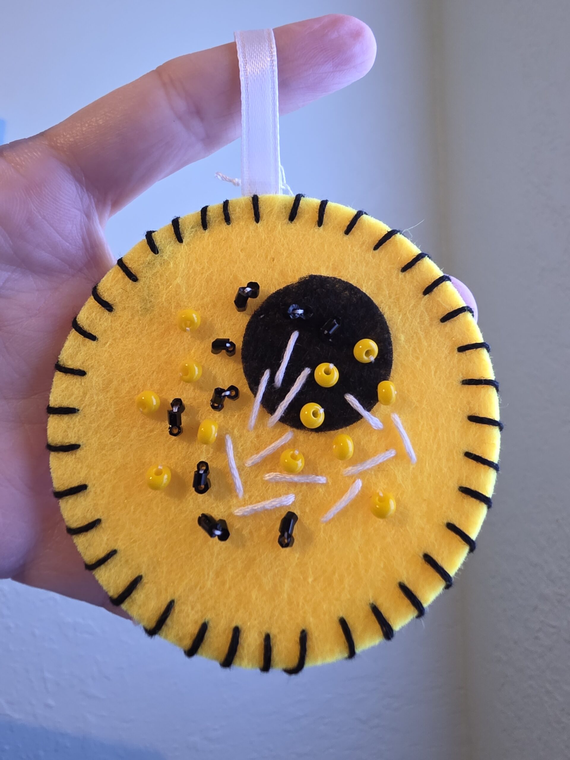 Felt Bead Embroidery Ornament #31