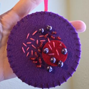 Felt Bead Embroidery Ornament #32