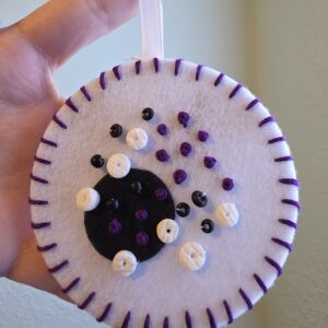 Felt Bead Embroidery Ornament #33