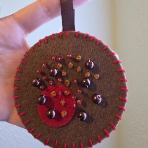 Felt Bead Embroidery Ornament #34