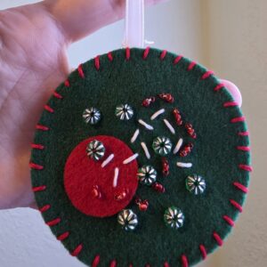 Felt Bead Embroidery Ornament #35